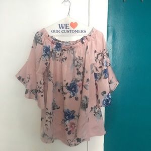 M vintage floral blouse